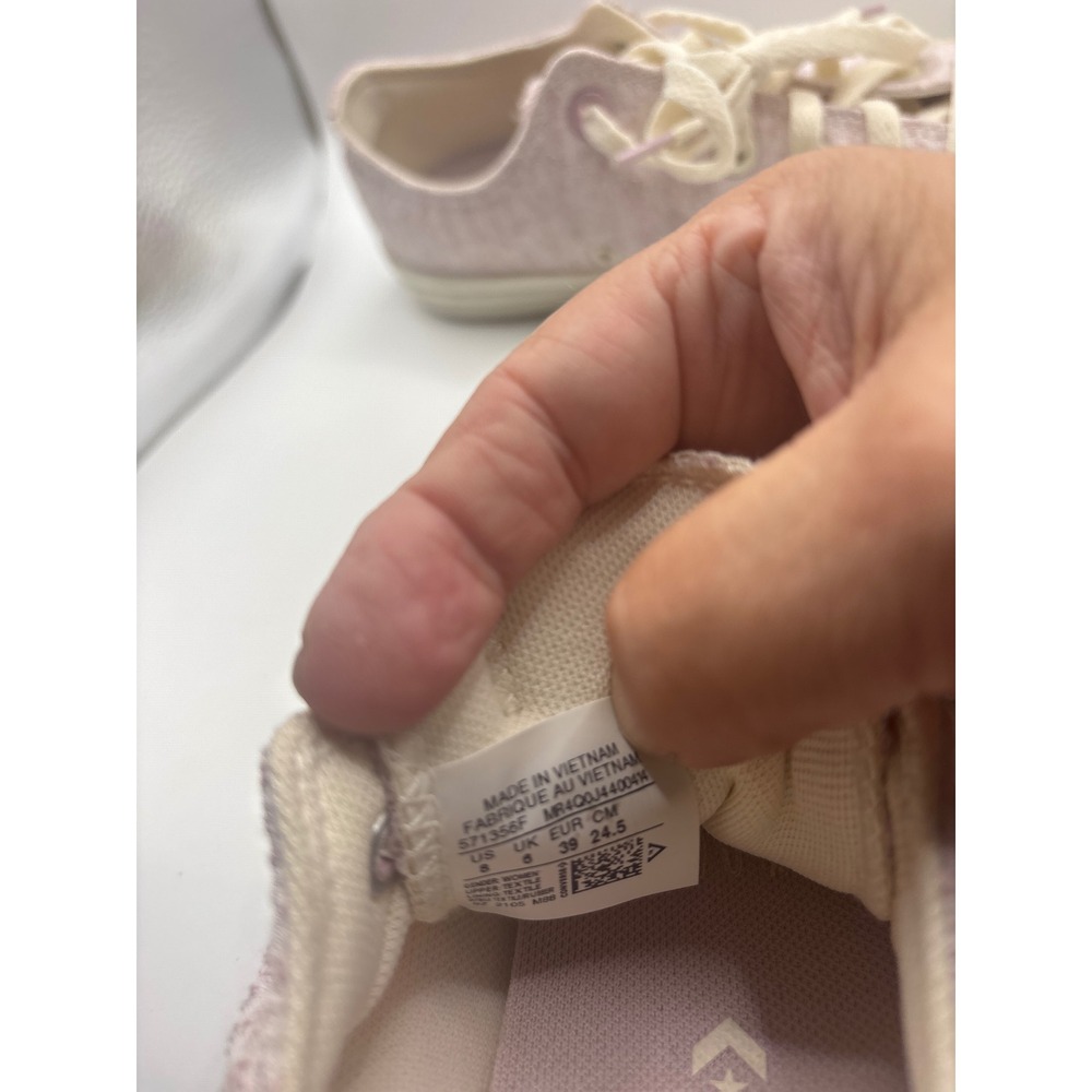 Converse Chuck Taylor All Star Pink Boucle Low Top Sneakers 571356F Womens 8 - Picture 4 of 6